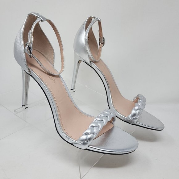 Rachel Zoe Shoes - Rachel & Zoe Pumps Womens 9 Silver Heels Sandals Open Toe Shoes Metallic